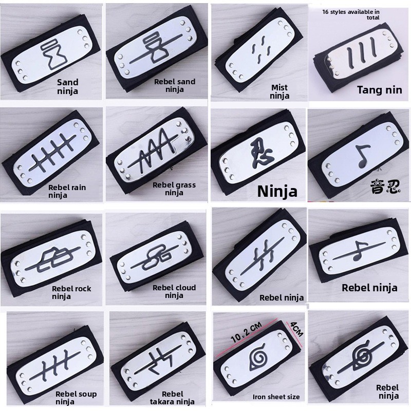 Naruto Headband Metal - Diadema de cosplay de anime ninja