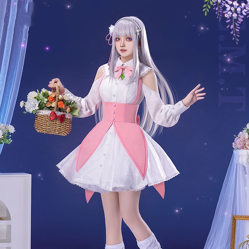 Anime Cosplay Re Zero - Disfraz de Cosplay de Emilia de